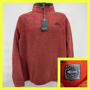 WEIRD FISH Newark Eco 1/4 Zip Grid Fleece Paprika Men's 2XL XXL New With Tags